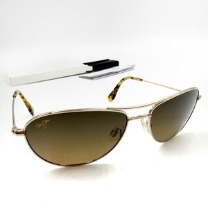 Maui Jim Baby Beach Sunglasses Polarized MJ0245S Gold Metal Frame Brown Lens